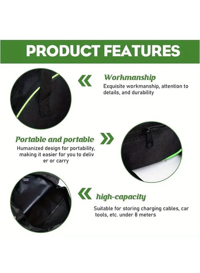 Black Waterproof Storage Pouch for EV Charging Cables Hoses Extension Cords - Image 4