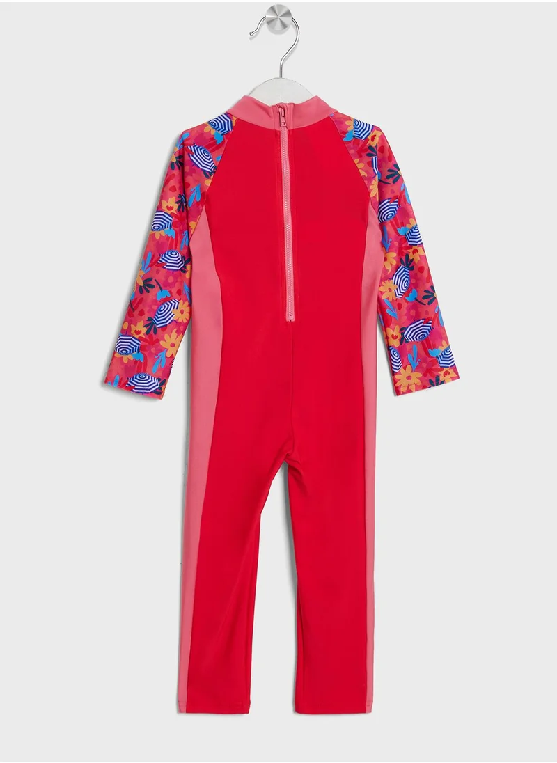 speedo Kids Printed All-In-One Sun Suit