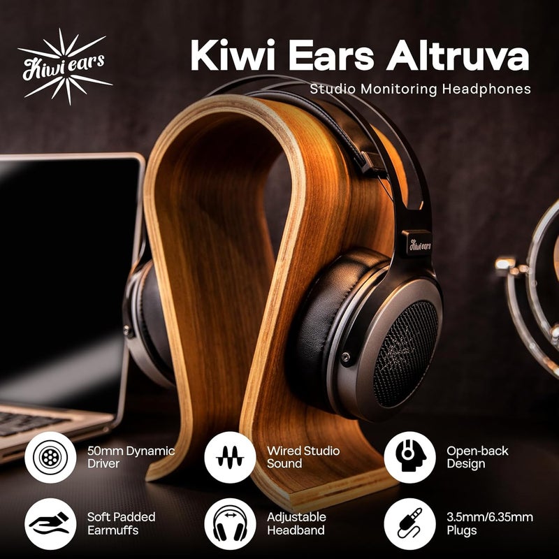 Linsoul Kiwi Ears Altruva Over Ear Headphone, Hi-Fi 50mm Dynamic Driver Monitoring Headphones, Wired Gaming Headset, Open-Back Stereo Headphones for Studio Engineer Audiophile Gaming (BlackGrey) - Image 2