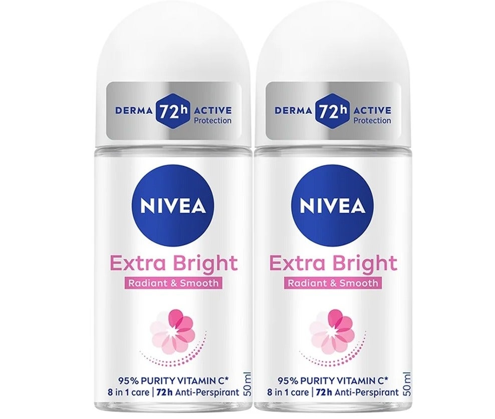 Nivea Extra Bright Radiant & Smooth Anti-Perspirant Roll On 2 x 50ml