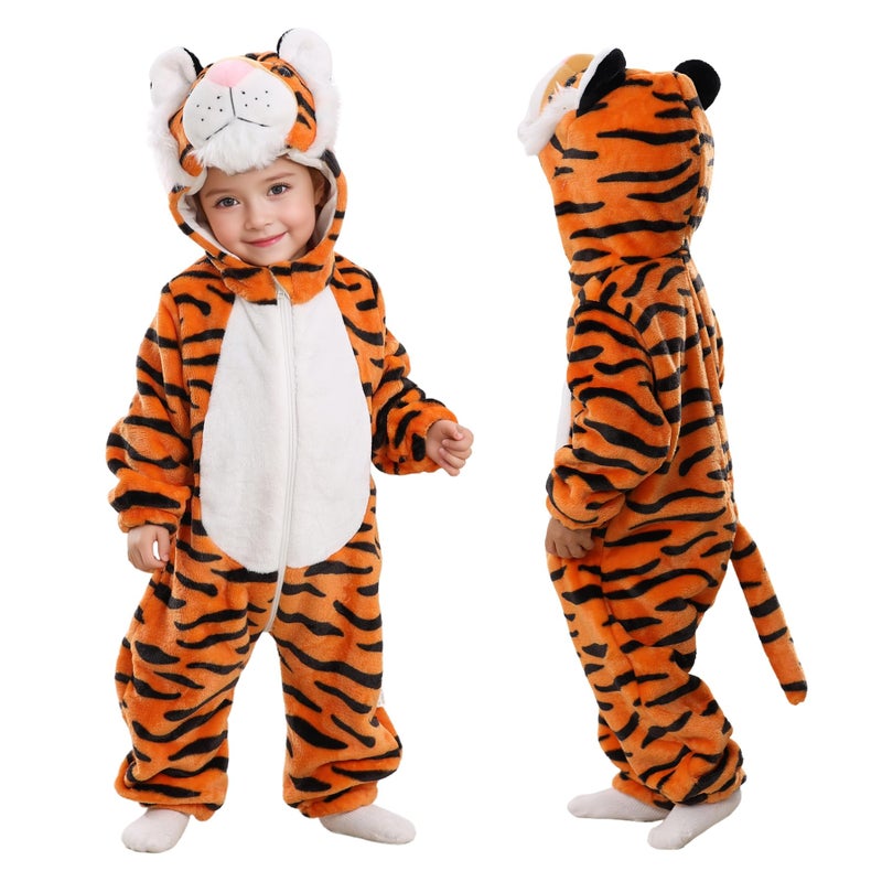 TONWHAR Infants Toddlers Halloween Cosplay Clothes Kids Tiger Costume Outfit23TOrange Tiger - Image 2