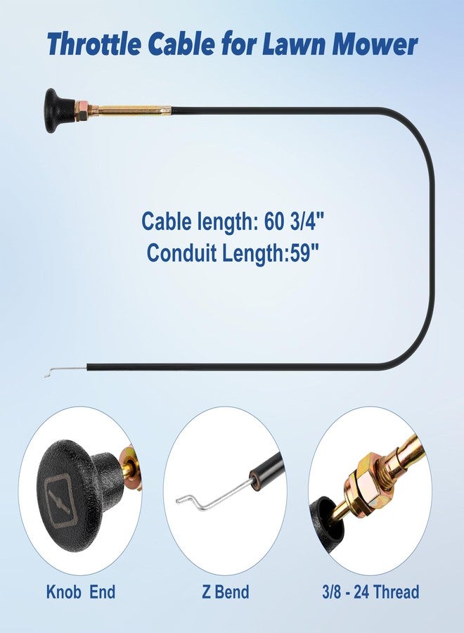 Ulreon 290-610 Choke Cable Push Pull Cable for Bad Boy Zero-Turn Mowers Compact CZT CZT Elite MZ MZ Magnum Maverick Outlaw XP Outlaw ZT and ZT Elite Control Replacement for 054-8017-00 - Image 3