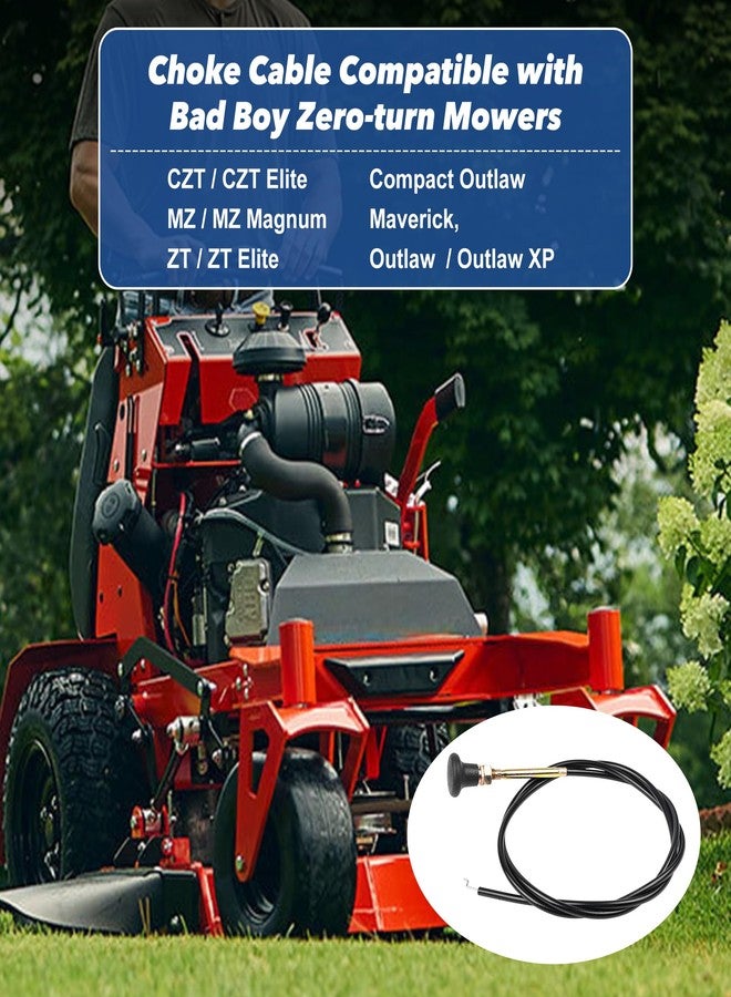 Ulreon 290-610 Choke Cable Push Pull Cable for Bad Boy Zero-Turn Mowers Compact CZT CZT Elite MZ MZ Magnum Maverick Outlaw XP Outlaw ZT and ZT Elite Control Replacement for 054-8017-00 - Image 2