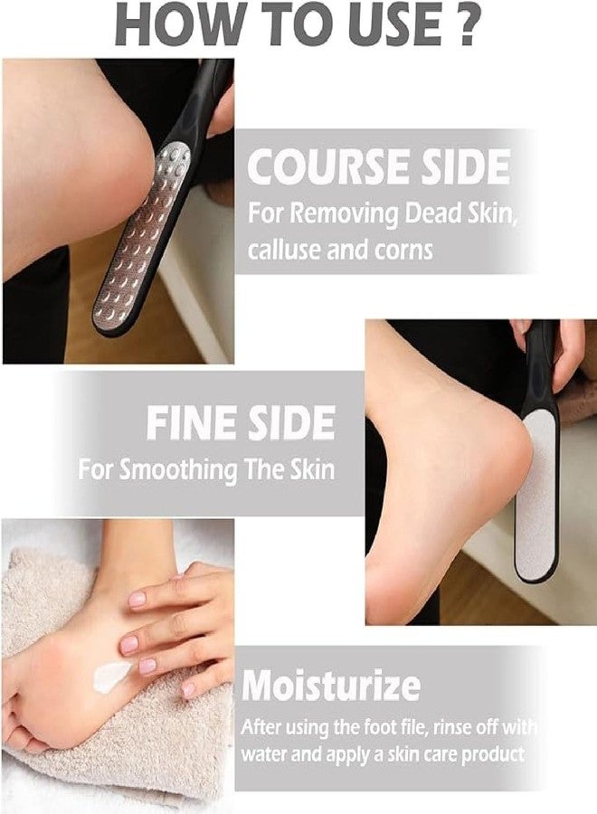 KRIVETY Foot Files For Hard Skin,Doule Sided Foot Scrub For Cracked Heels,Dead dry Skin Remover Scraper Rasp Exfoliator Callus Corn Remover Pedicure Foot Care Tools,Not Hurt Your Feet (Black) - Image 3