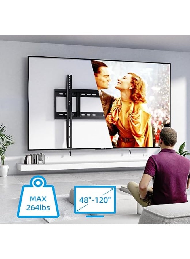 Heavy-Duty Wall Mount TV Bracket – Supports Flat & Curved Screens 48–120 inches, Space-Saving VESA Compatible - Image 2