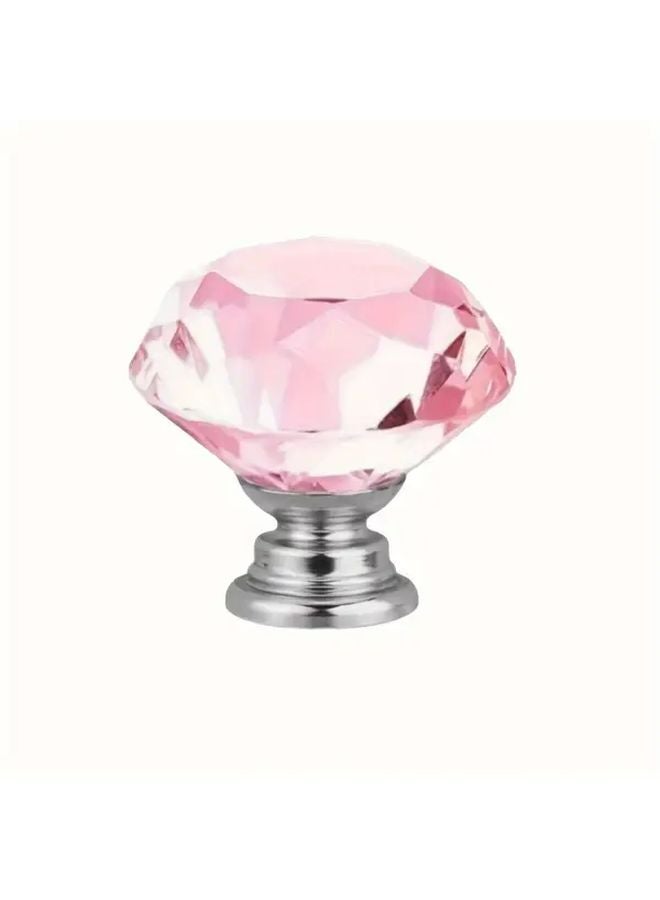 5pcs Pink Crystal Glass Drawer Handles Rose Gold Aluminum for Cabinets Wardrobes - Image 2