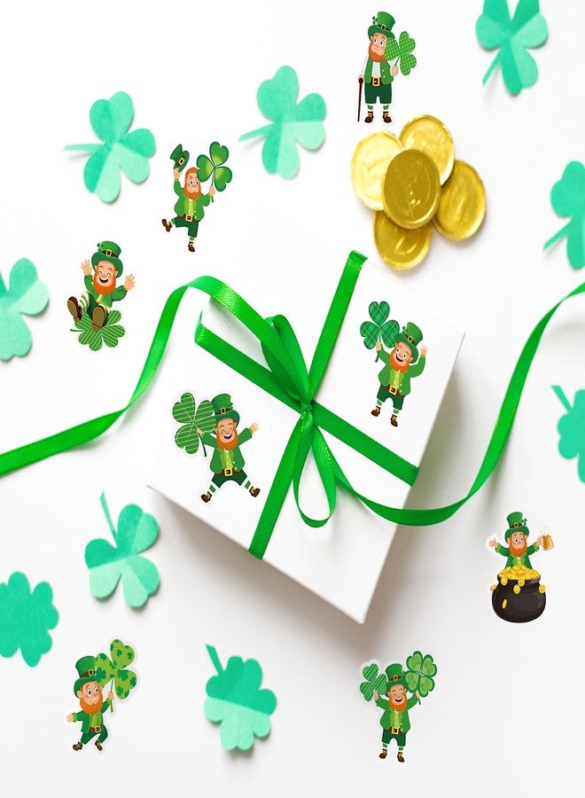 وولاين مجموعة ملصقات عيد القديس باتريك من والين، 1000 قطعة، بتصميمات كرتونية لشخصيات العفريت والبرسيم والنفل، ذاتية اللصق، مثالية لتزيين سجلات القصاصات والمذكرات وحفلات الأعياد الأيرلندية، 8 تصميمات. - Image 5