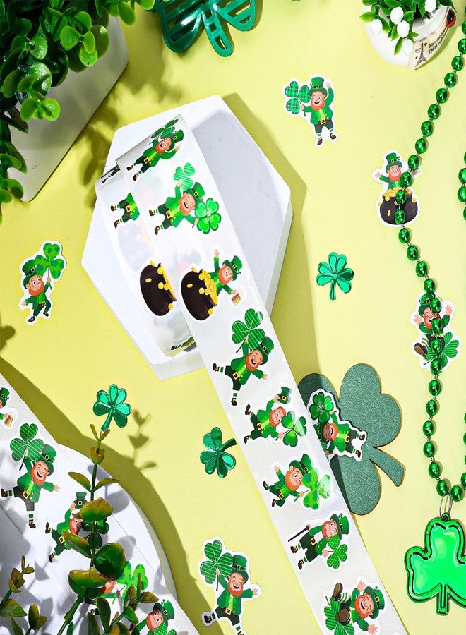 وولاين مجموعة ملصقات عيد القديس باتريك من والين، 1000 قطعة، بتصميمات كرتونية لشخصيات العفريت والبرسيم والنفل، ذاتية اللصق، مثالية لتزيين سجلات القصاصات والمذكرات وحفلات الأعياد الأيرلندية، 8 تصميمات. - Image 3