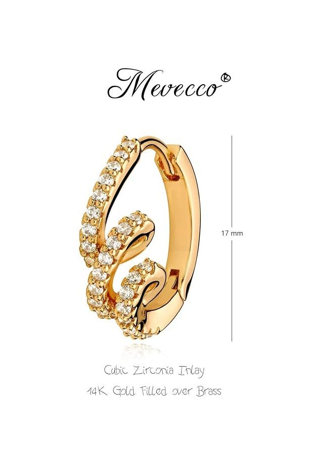Mevecco Women Huggie Earrings Gold Hoop Sleeper 14K Gold Filled Small Simple Handmade Hypoallergenic Everyday Jewelry - Image 2