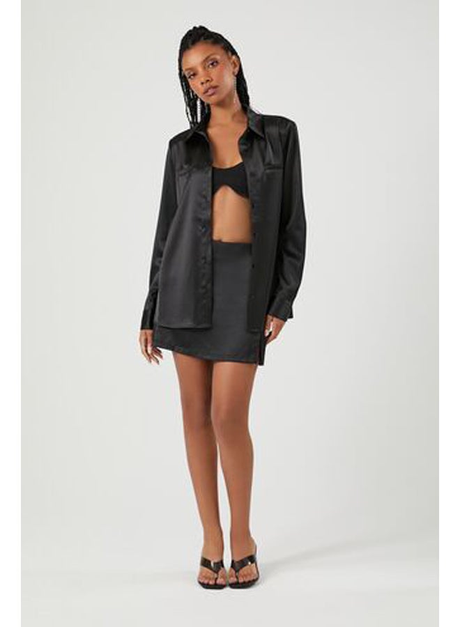 FOREVER 21 قميص ساتان بأزرار أمامية - Image 4