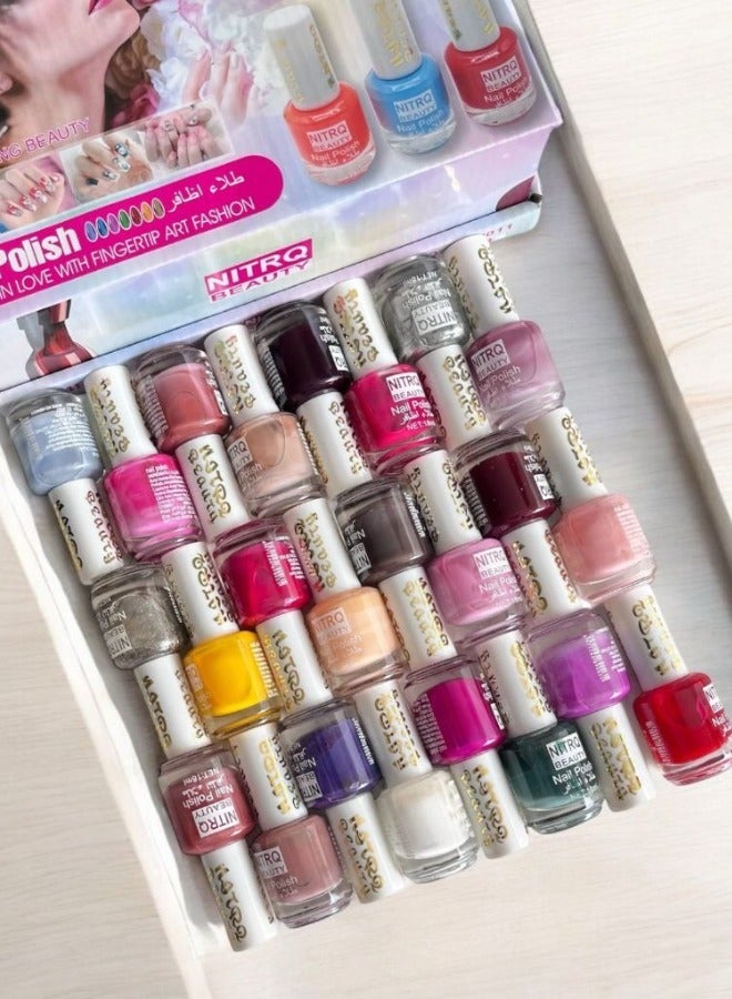 Nitrq Beauty Nitrogen Beauty nail polish consisting of 24 colors