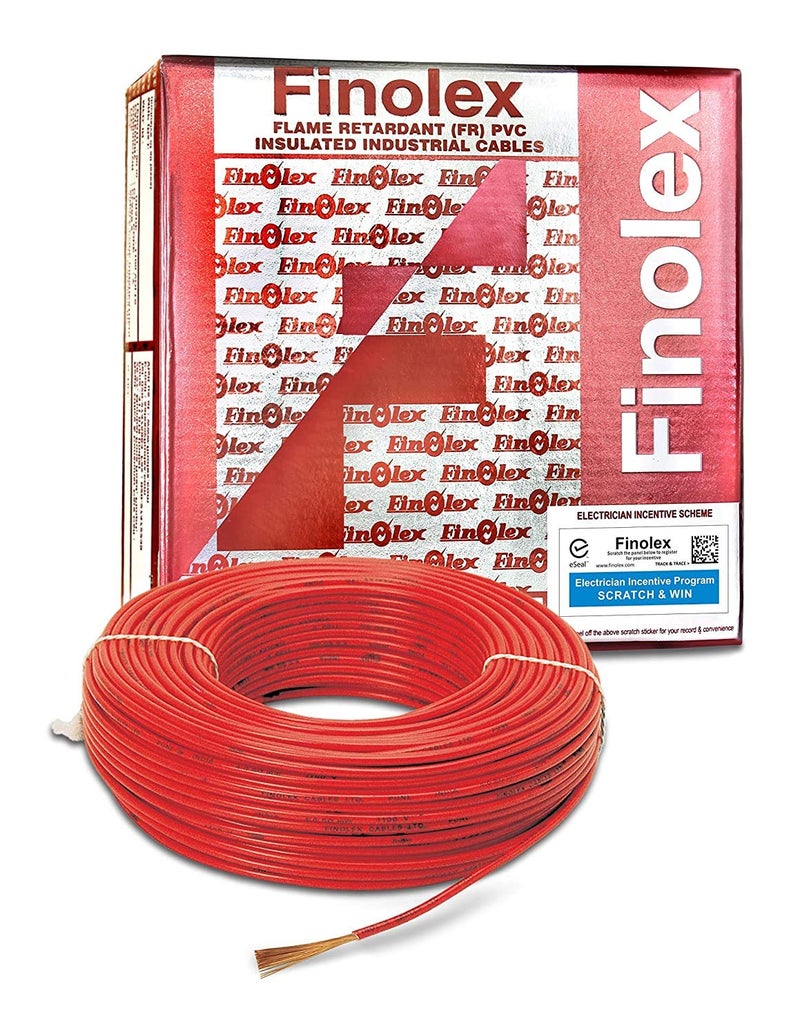 Finolex 1.5Sqmm wire 90m coil - Red - Image 3