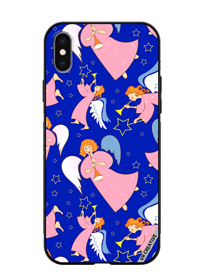 VR CREATIVE Protective Case Cover For Apple iPhone X/XS Christmas Angels With Flutes Design Multicolour - Image 1