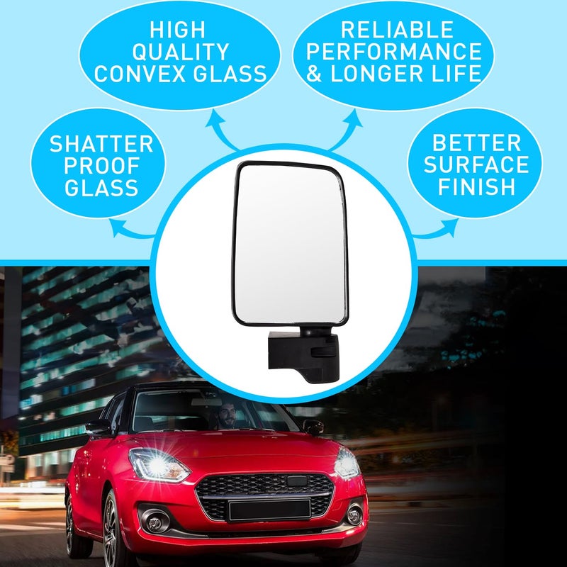 UNO Minda RV-11002R-WHT Shatterproof Glass Rear View Mirror (White)- Right Hand Side for Mahindra Bolero (New) - Image 5