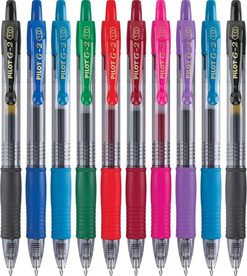 PILOT G2 Premium Retractable Gel-Ink Rolling Ball Pens, Bold Point (1.0mm), 1.0 Gel Pens, Assorted, 10-Pack - Ideal for School, Journaling, & Office Writing - Image 1