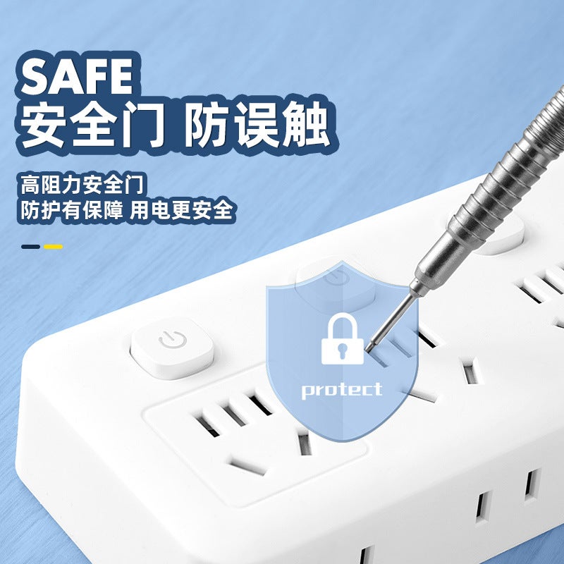 Smart Socket Usb Multi-Function Plug Independent Switch With Edge Plug Long Wire Wiring Board New National Standard Plug - Image 5