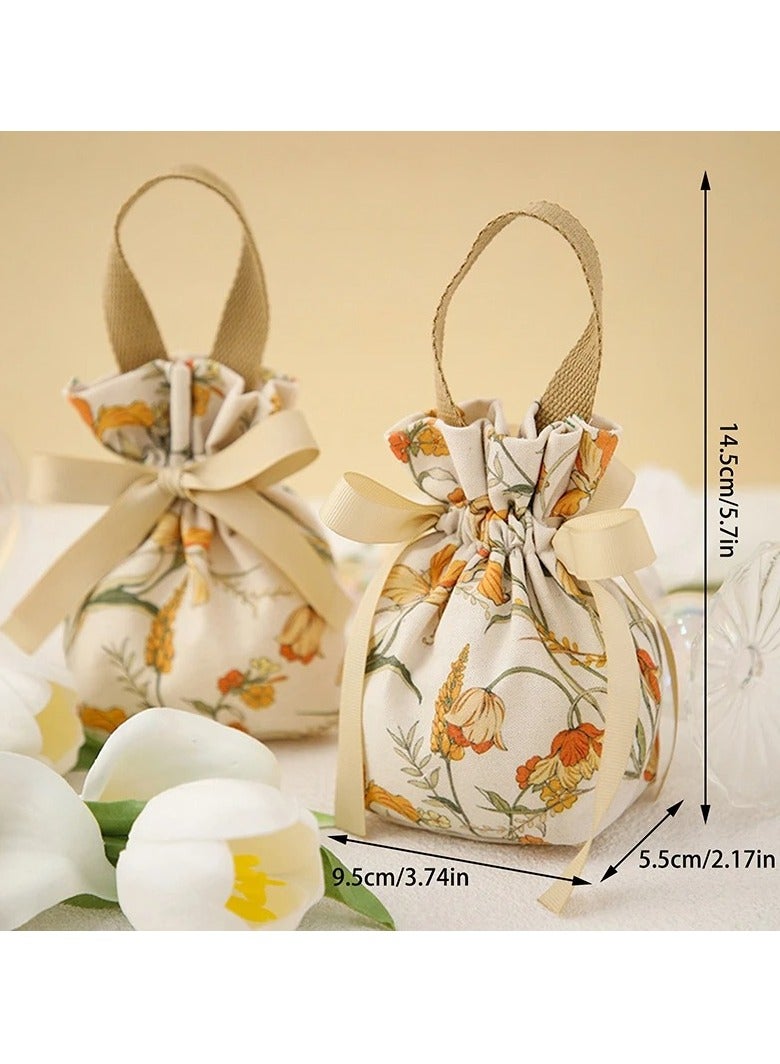 10pcs Canvas Drawstring Pouches – Cotton Jewelry Organizer Bags for DIY Crafts, Small Gifts  Party Favors - Image 2
