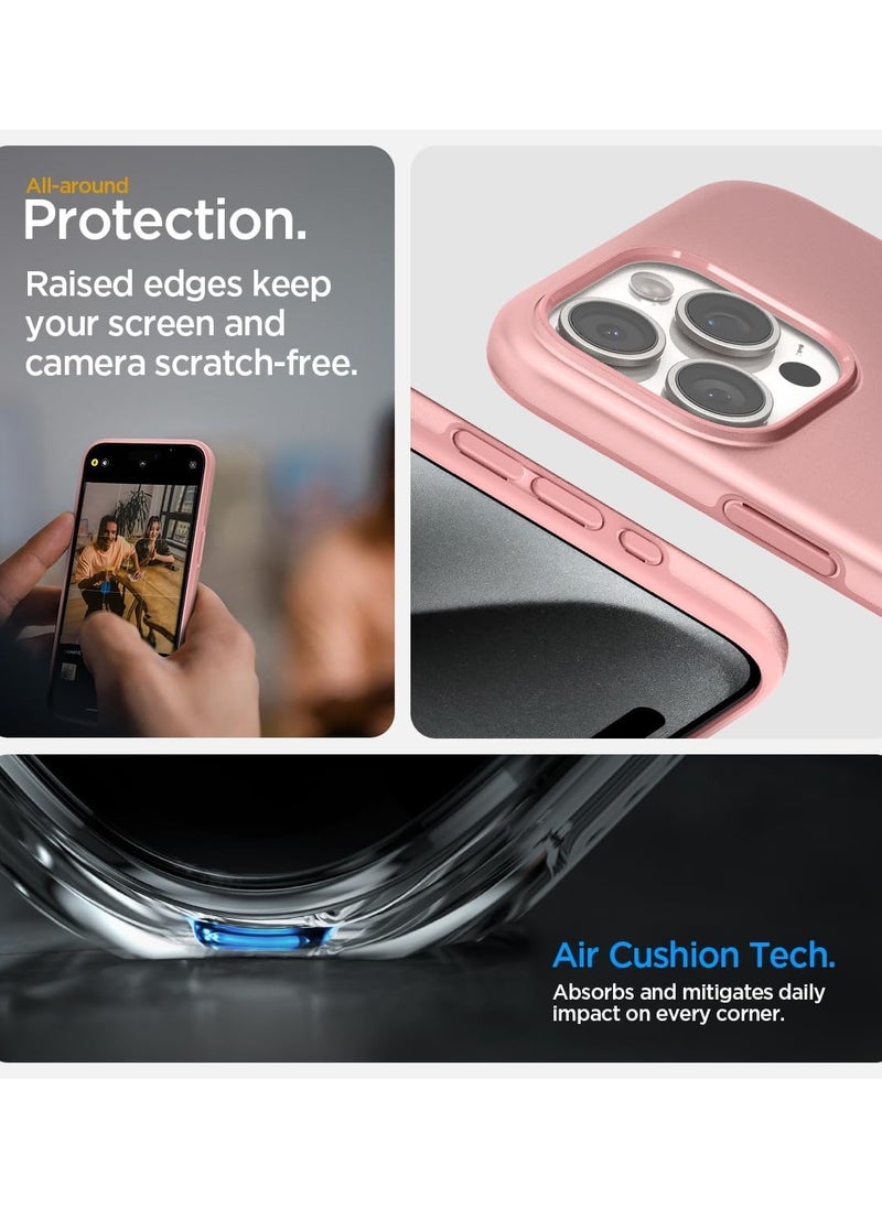 Spigen Style Armor MagFit for iPhone 15 Pro MAX Case Cover Magnetic [MagSafe Compatible] - Rose Gold  - Image 4