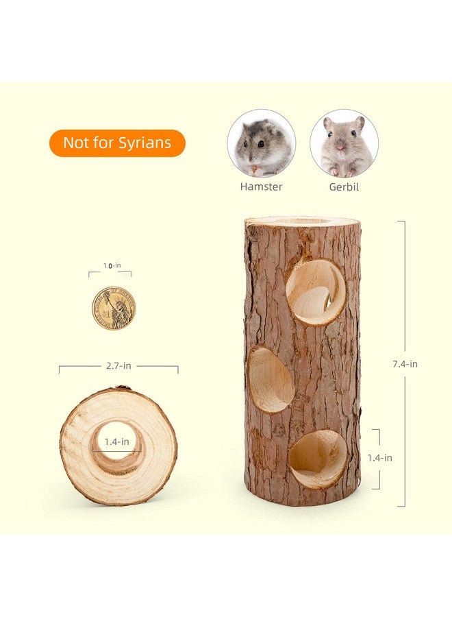 Niteangel Niteangel Natural Wooden Hamster Mouse Tunnel Tube Toy Forest Hollow Tree Trunk - Image 2
