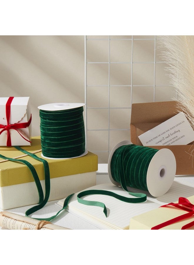 Cindeer 100 Yards Christmas Velvet Ribbon Velvet Christmas Ornaments Satin Vintage Trim Velvet Ribbon Roll For Gift Wrapping Hair Bow Clip Diy Crafts Party Wedding Decor(5/8 Inch,Green) - Image 5