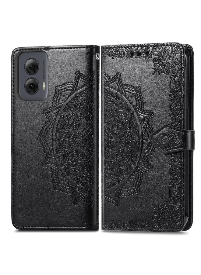 اس-توب جراب لهاتف Motorola Moto G Power 5G 2024 جراب هاتف جلدي منقوش بزهرة ماندالا - Image 1