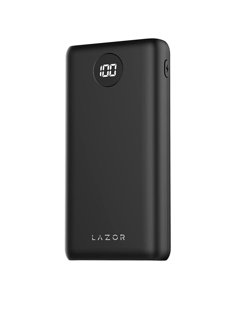 Lazor Vogue 20000mAh Power Bank PB55 LED Power Level Display Black - Image 2