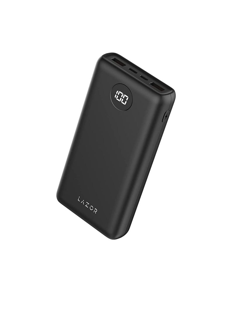 Lazor Vogue 20000mAh Power Bank PB55 LED Power Level Display Black - Image 3