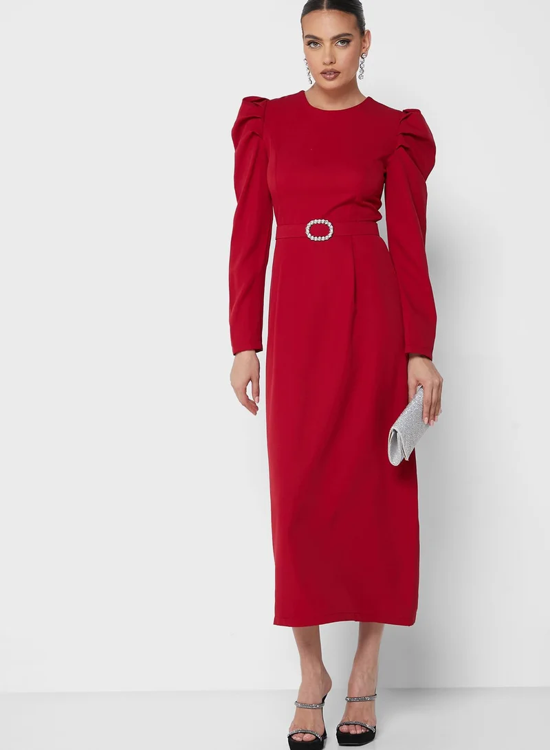 Khizana Puff Sleeve Shift Dress