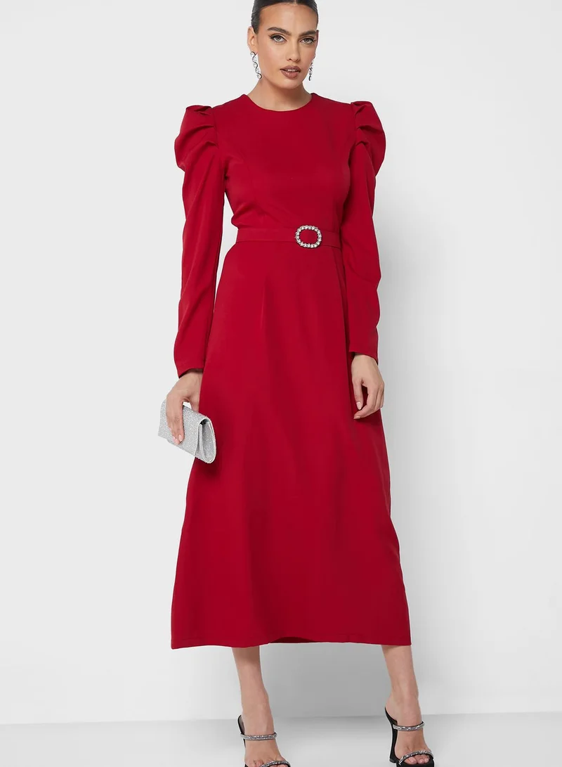 Khizana Puff Sleeve Shift Dress