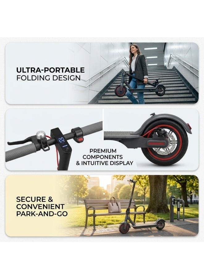 Leaders Electric Scooter 350W Motor 36V Lithium Battery 30km Range 30kmh Top Speed 8.5 Inch Tires Aluminum Frame Grey Color App Control - Image 3