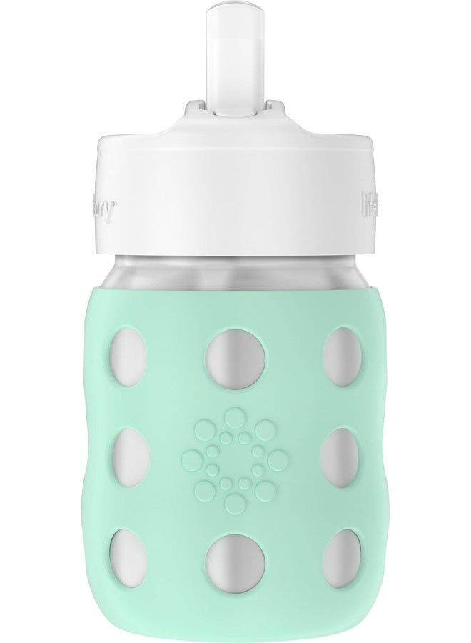 Lifefactory 8-Ounce Stainless-Steel Vacuum-Insulated Wide-Neck Baby Bottle with Straw Cap, Mint, LS2241WMI4 - Image 1
