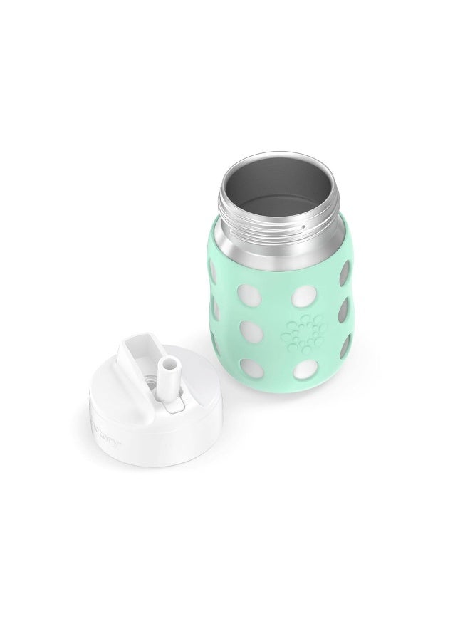 Lifefactory 8-Ounce Stainless-Steel Vacuum-Insulated Wide-Neck Baby Bottle with Straw Cap, Mint, LS2241WMI4 - Image 4