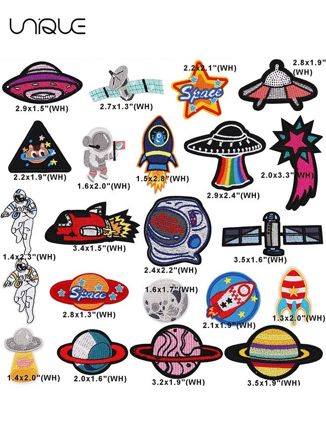 Unique 22 Pieces Clothes Decorative Patches,  Astronaut Pattern Embroidered Sewing Decorative Patches for DIY Jeans, Jackets, Kids Clothing, Bags, Hats, Craft Sewing  - Image 2