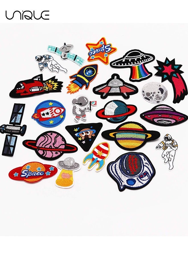 Unique 22 Pieces Clothes Decorative Patches,  Astronaut Pattern Embroidered Sewing Decorative Patches for DIY Jeans, Jackets, Kids Clothing, Bags, Hats, Craft Sewing  - Image 3