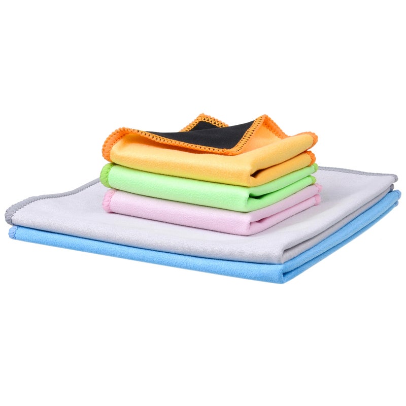 ECO-FUSED EcoFused Microfiber Cleaning Cloths 5 Pack DoubleSided Cleaning Cloths Microfiber and Suede Cloth for Smartphones LCD TV Tablets Laptop Screens Camera Lenses Multi Color Size - Image 3