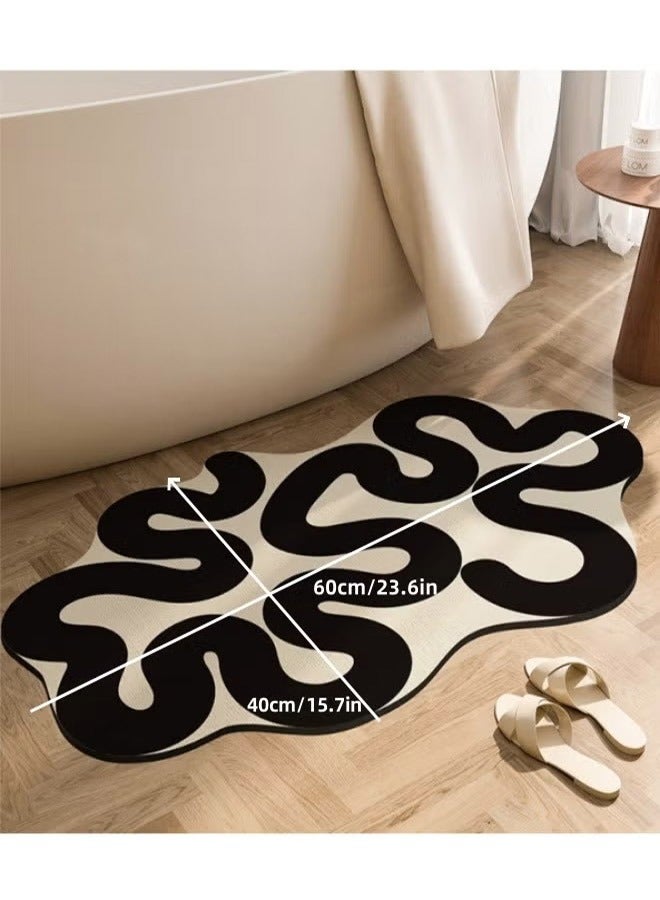 MLADEN Bath Mat Super Absorbent Stain Resistant Quick-Dry Diatomaceous Earth Bath Rug with Rubber Anti-Slip Base Bathroom, Kitchen, Pet-Friendly Water Absorbent Mat Easy Care 60*40CM - Image 2