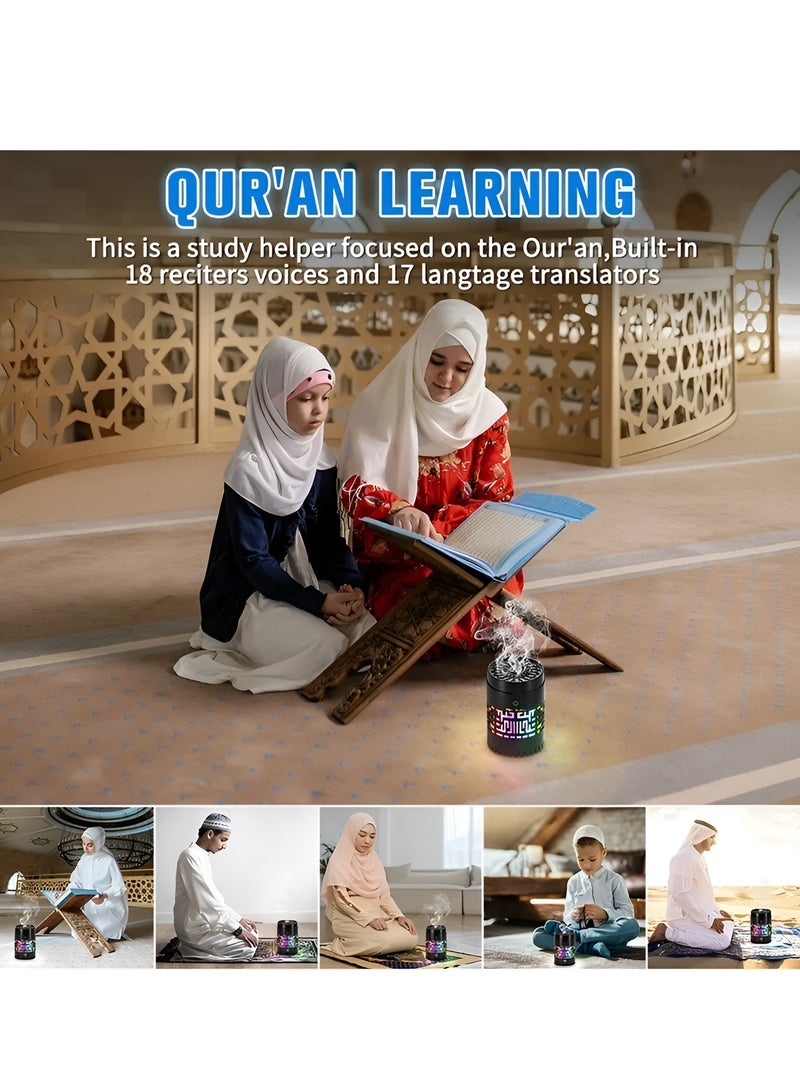 BORTONY Car Bakhoor Burner 2 in 1 Portable Electric Car Bakhoor with Quran Speaker Multiple Lightning Arabic Aroma Diffuser Mini Car Incense Burner Decor for Car Home and Office USB Rechargeable - Image 5