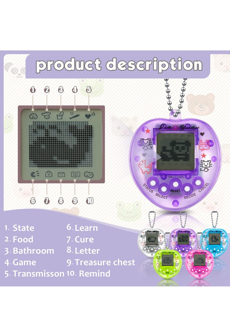 Excefore 5 Pcs Virtual Pets Keychain for Kids Electronic Digital Pets Keychain 168 Pets Retro Handheld Game Machine - Image 2