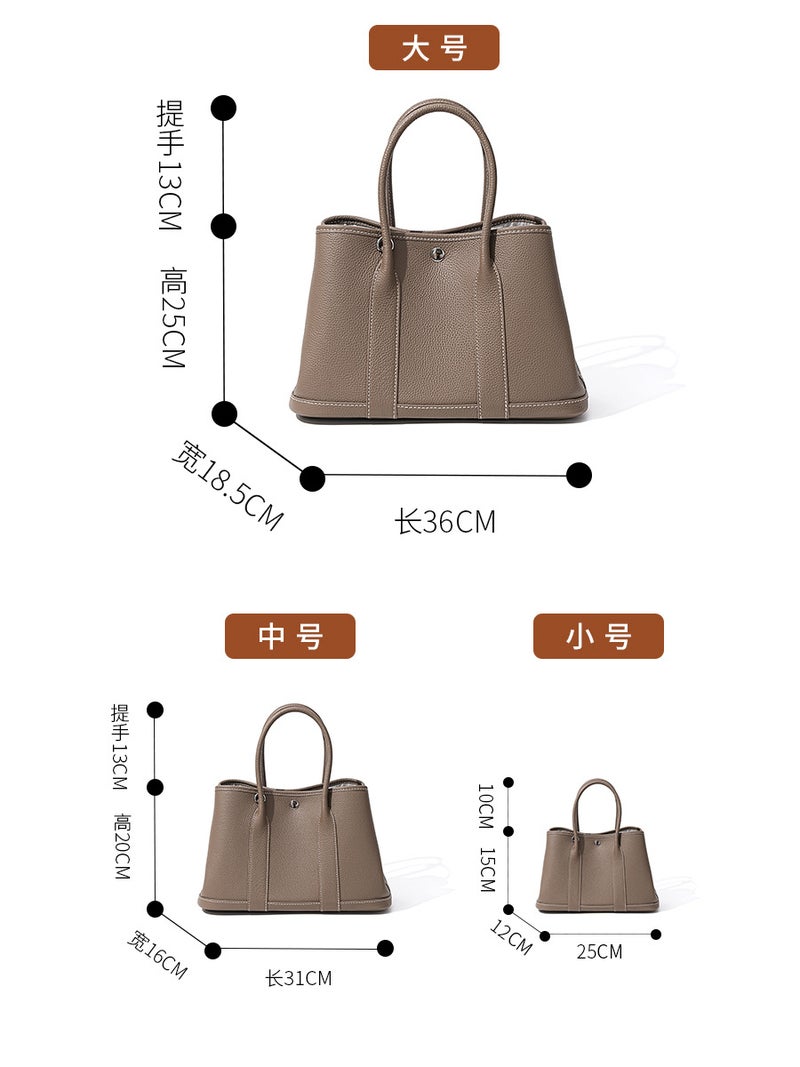 Niche High-End Women'S Genuine Leather Hand Bag High Quality Top Layer Cowhide Large Capacity Garden Tote Bag - Image 5