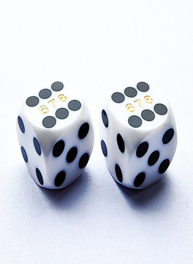 Bescon Colorful Solid Professional Precision Dice Round Corner 9/16" (14.3mm), Solid Colors Precision Backgammon Dice 14.3MM(Solid White) - Image 1