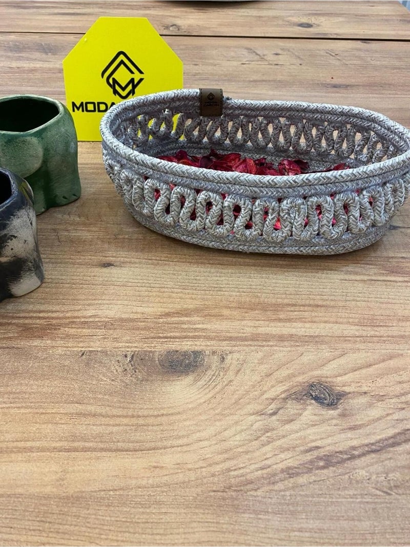 My Doğa Store My Nature Store Wicker Jute Basket 30x20x10 - Image 3