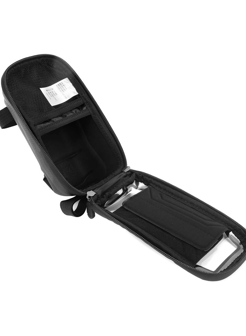 GGOOT Bike Phone Front Frame Bag, Waterproof Bicycle Cell Phone Holder Bag Mountain Bike Touch Screen Front Frame Bag Top Tube Bag Cycling Bag, Support Screen Less Than 6.2 Inches - Image 4