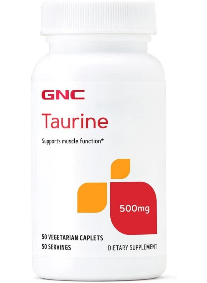GNC Taurine 500mg Supplement, Supports Muscle Function, 50 Servings  - Image 1