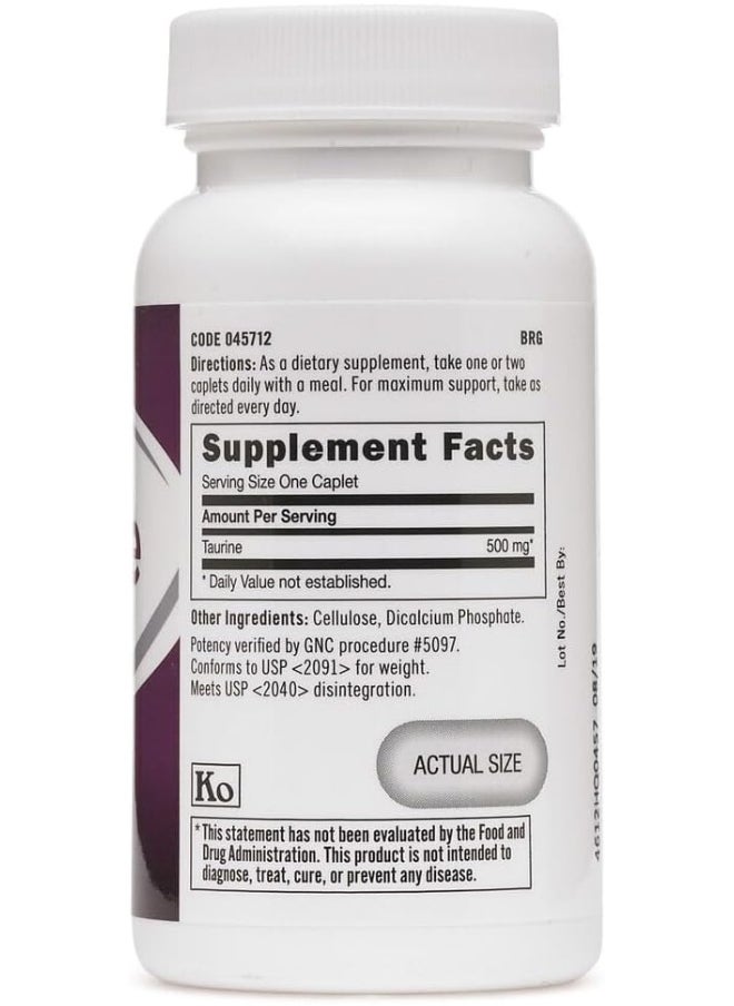 GNC Taurine 500mg Supplement, Supports Muscle Function, 50 Servings  - Image 2