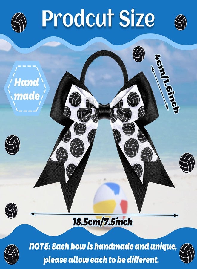 MTLEE 9 Pieces Sports Ball Hair Bows Volleyball Hair Bows Elastic Scrunchies Bands Cheerleader Ponytail Holder Sport Accessories for Players Teams (Volleyball) - Image 2