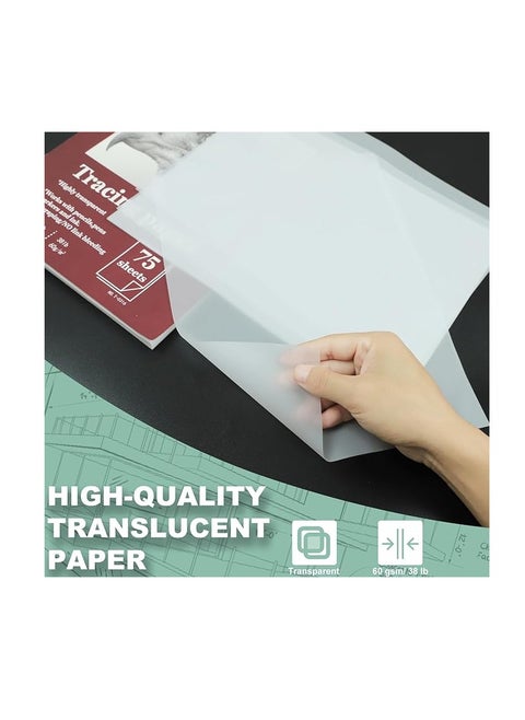 50 Sheets (53gsm) A4 Tracing Paper Clear Drafting Paper, Tracing Paper for Sewing Patterns, for Design Sketching Drawing Calligraphy Graphic Scrapbooking & Dressmaking