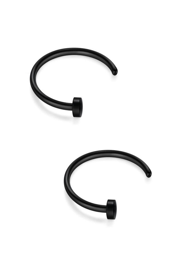 SCERRING 22 Gauge Stainless Steel Flat Top Fake Faux Nose Hoop Ring Rings Piercing Body Jewelry Set Unisex 6mm 12PCS - Mix Color - Image 4