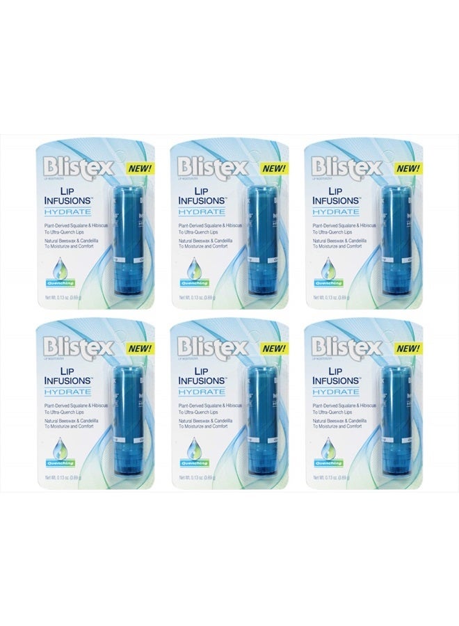 Blistex Lip Infusions Hydrate Lip Moisturizer 0.13 Ounce (6 Pack) - Image 1