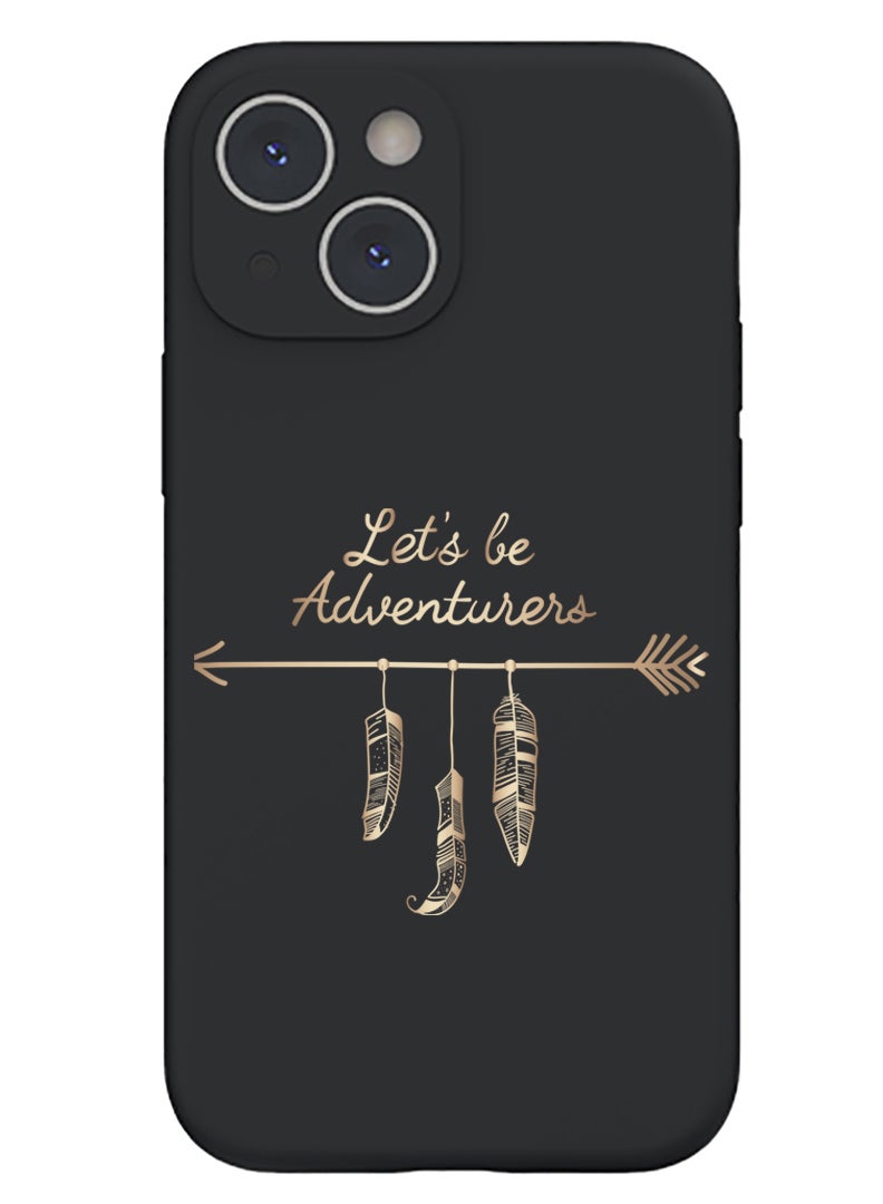 Theodor Protective Slim Fit Case Liquid Silicone Cover with Full Body Protection Anti-Scratch Shockproof Case For iPhone 15 Plus Black - lets be adventurers - Image 1