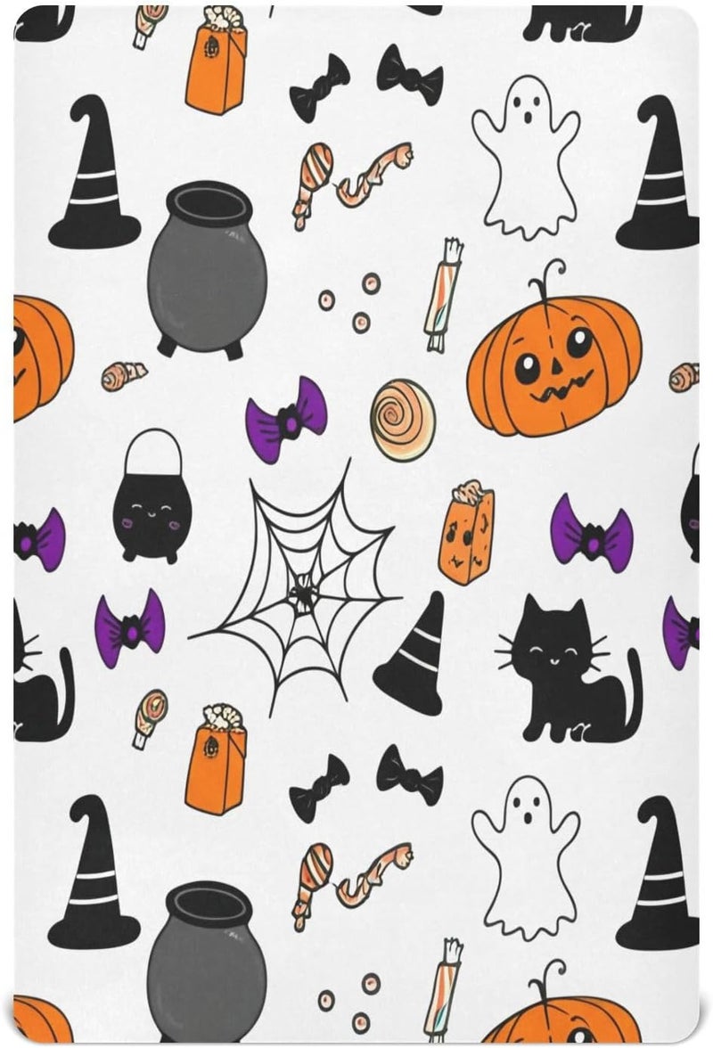 Halloween Cute Lanterns Crib Sheets for Boys Girls Ultra Soft Breathable Baby Crib Sheet Fitted Crib Sheets for Standard Size Crib and Toddler Mattresses, 52 x 28 Inch - Image 1